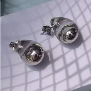Silver Dome Stud Earrings