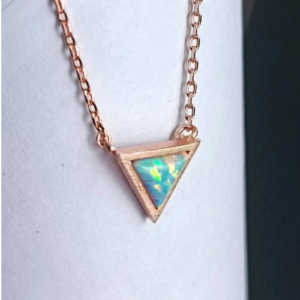 Rose Gold Triangle Stone Necklace
