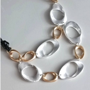 Silver Gold Organic Link Necklace