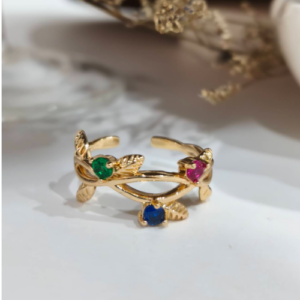 Multicolor Gem Cluster Ring