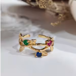 Multicolor Crystal Cluster Ring