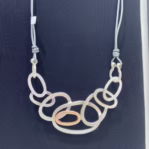 Rose Gold Mixed Oval Cord Necklace