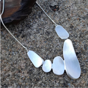 Silver Petal Pendant Necklace