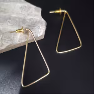 Gold Open Triangle Earrings