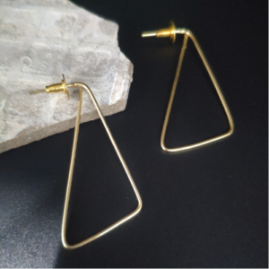 Golden Open Triangle Earrings