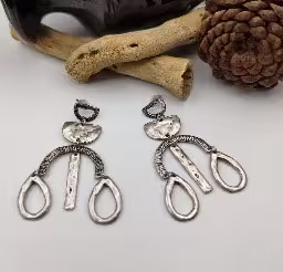 Silver Abstract Loop Earrings