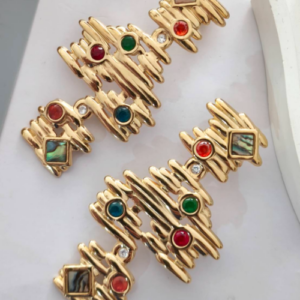 Multicolor Textured Statement Earrings