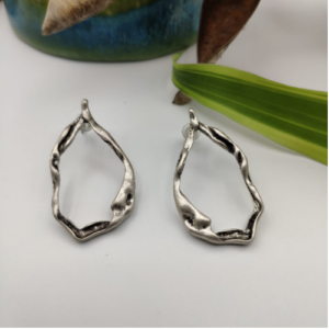 Silver Organic Hoop Earrings