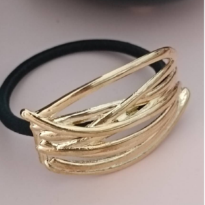 Gold Oval Cage Hair Tie