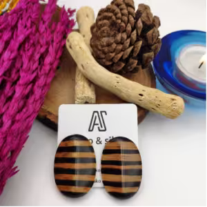 Striped Oval Earrings