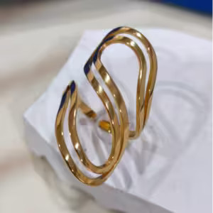 Gold Chevron Loop Ring