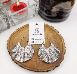 Hammered Silver Fan Earrings