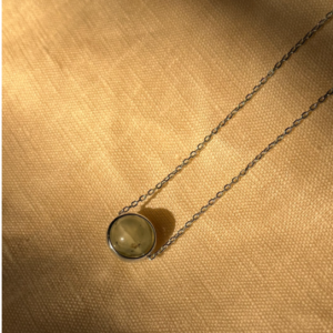 Green Round Stone Necklace