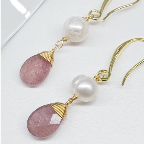 Pearl In Cherry Blossom Earrings