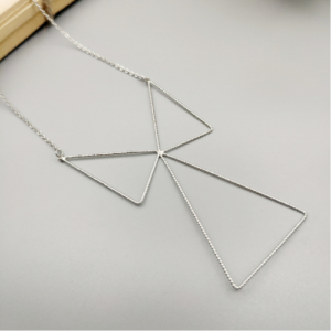 Silver Geometric Pendant Necklace