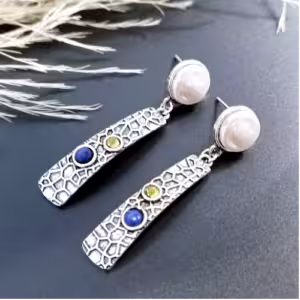Pearl Bar Drop Earrings