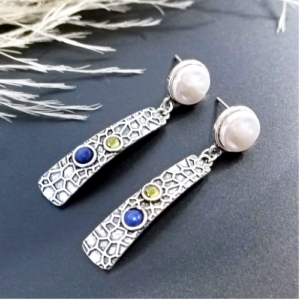 Pearl Bar Drop Earrings