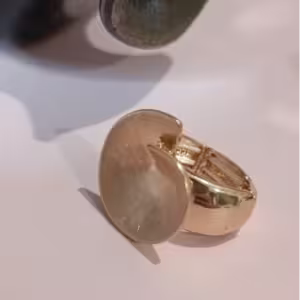 Gold Brushed Disc Ring
