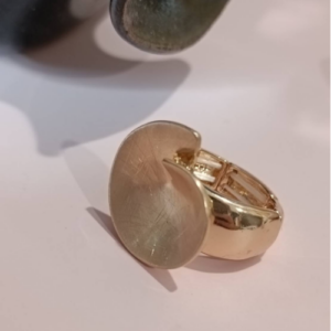 Golden Brushed Disc Ring