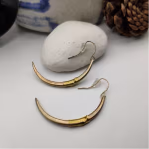 Gold Crescent Horn Earrings