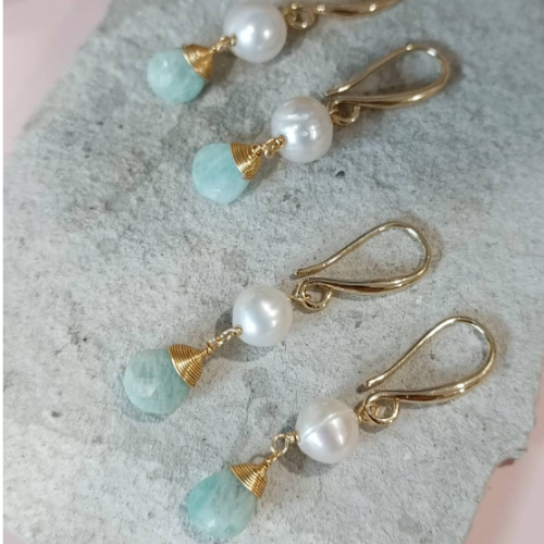 Peal In Caribbean Earrings