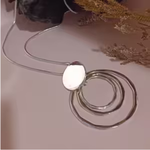 White Disc Ring Necklace