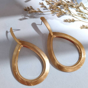 Gold Teardrop Hoop Earrings