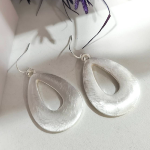 Silver Cutout Teardrop Earrings