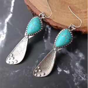 Turquoise Leaf Drop Earrings