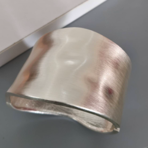 Matte Silver Wide Cuff Bracelet
