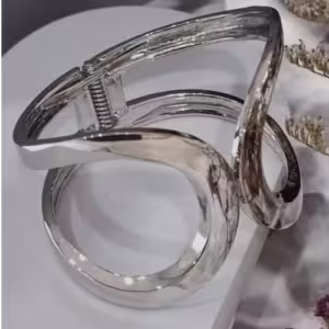 Silver Sculptural Cuff Bracelet