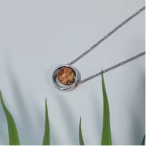 Brown Stone Orbit Necklace