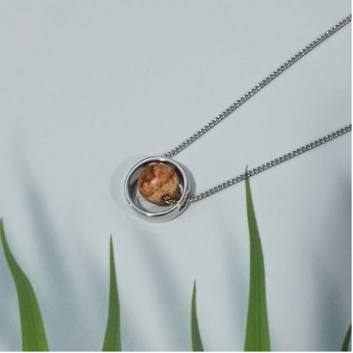 Brown Stone Orbit Necklace