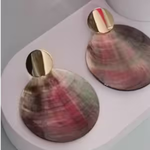 Noir Shell Disc Earrings