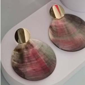 Noir Shell Disc Earrings