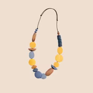 Mustard Lavender Pebble Necklace