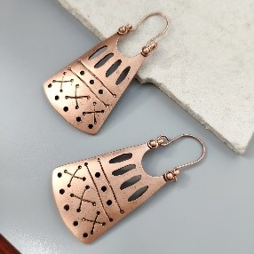 Rose Gold Tribal Shield Earrings