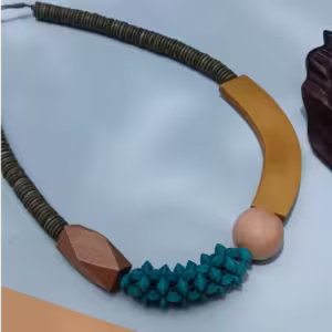 Mustard Teal Statement Necklace