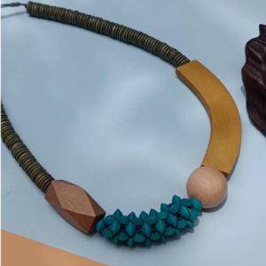 Mustard Teal Statement Necklace