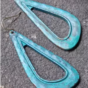 Turquoise Teardrop Outline Earrings