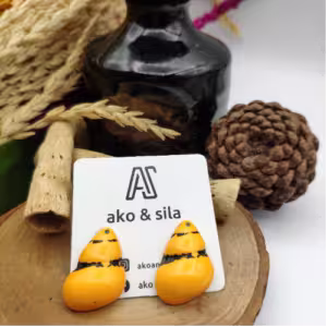 Yellow Shell Drop Earrings