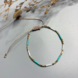 Blue White Acrylic Beaded Bracelet