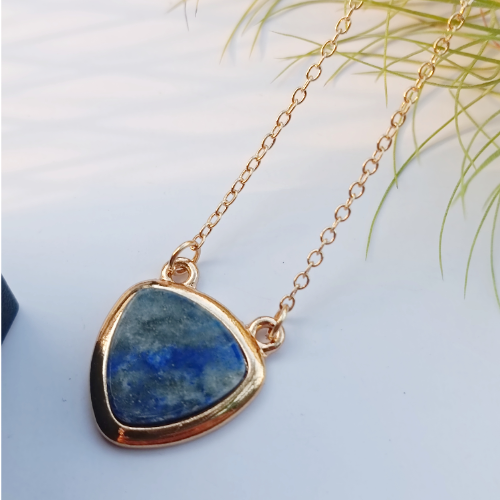 Deep Blue Irregular Stone Necklace