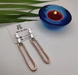 Rose Gold Oval Link Earrings