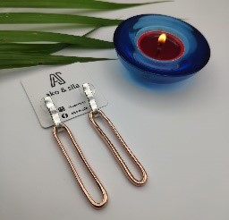 Rose Gold Oval Link Earrings