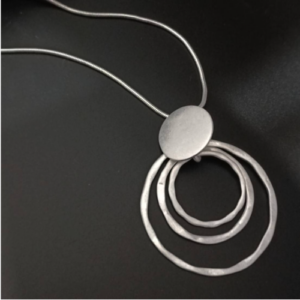 Silver Double Arc Necklace