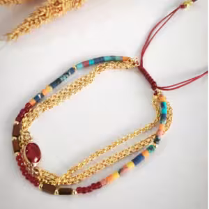 Red Double Strand Beaded Bracelet