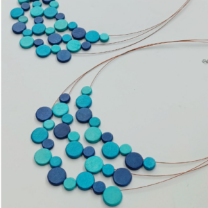 Blue Disc Bib Necklace