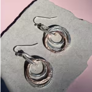 Mixed Metal Spiral Hoop Earrings