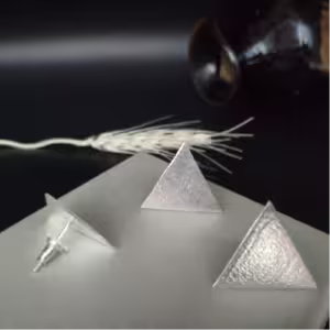 Silver Pyramid Drop Earrings